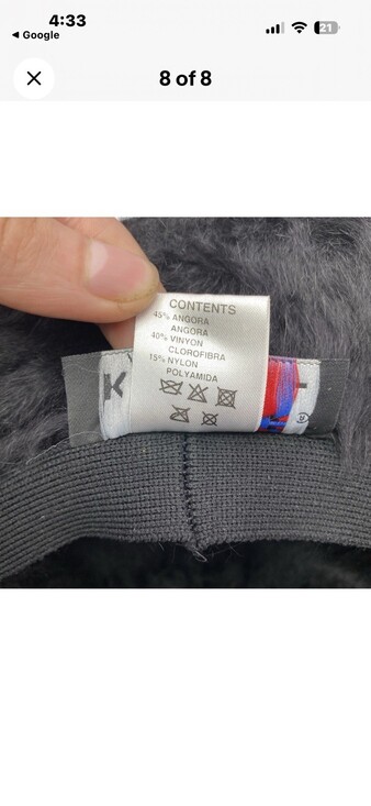 Vintage KANGOL Bucket Black Rabbit Fur Blend Bucket Hat Size M - Picture 5 of 6